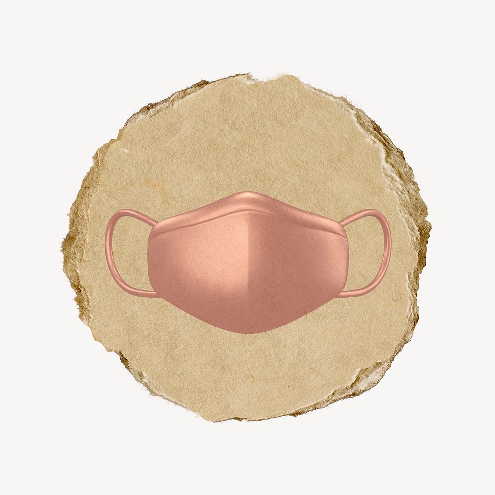 Face mask, 3D ripped paper psd