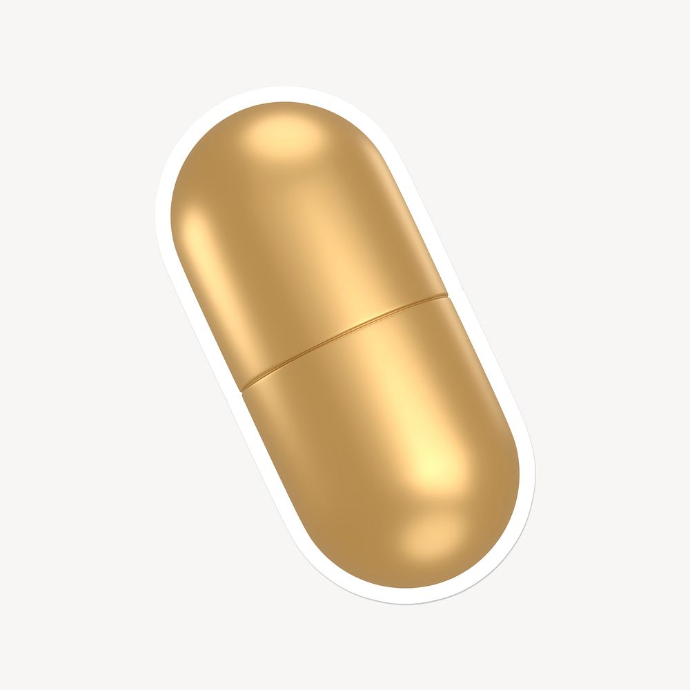 Gold capsule, 3D white border design