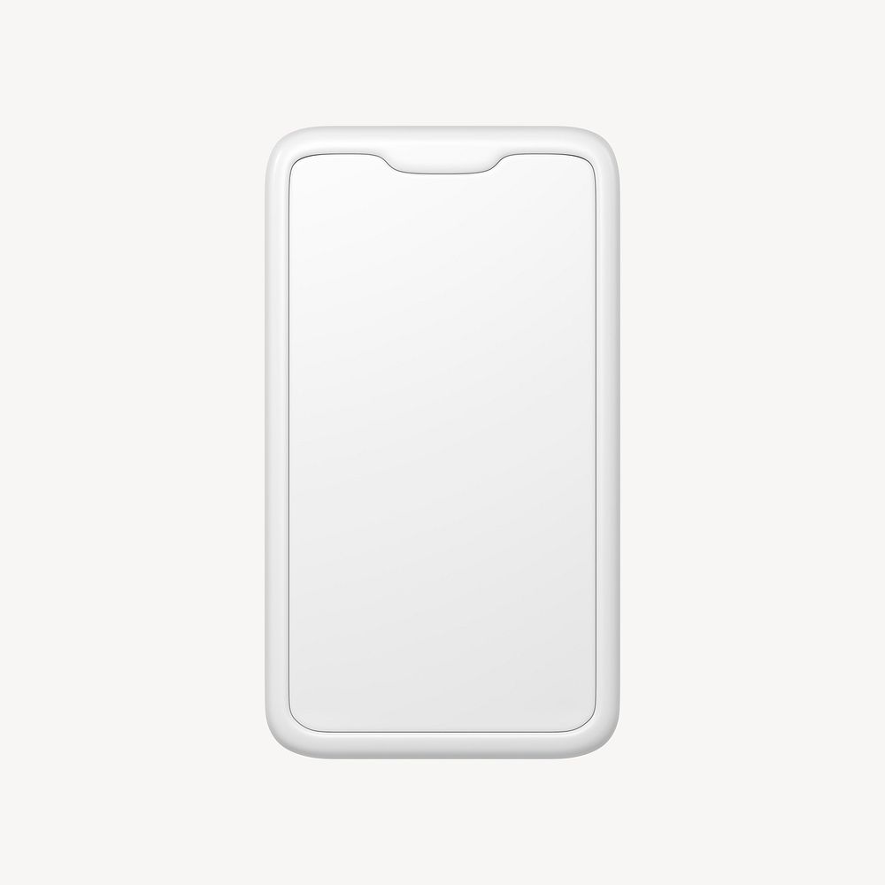 Smartphone icon, 3D minimal illustration