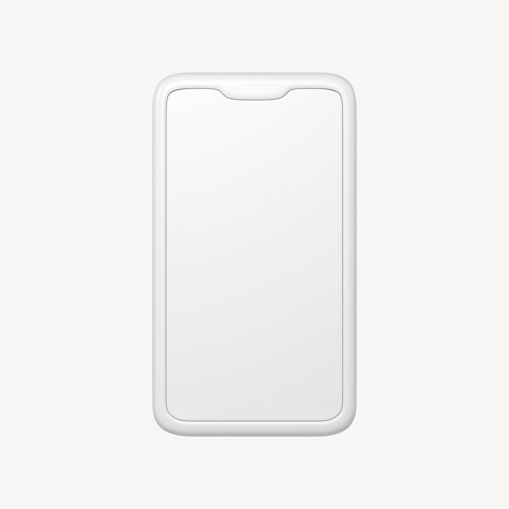 Smartphone icon, 3D minimal illustration psd