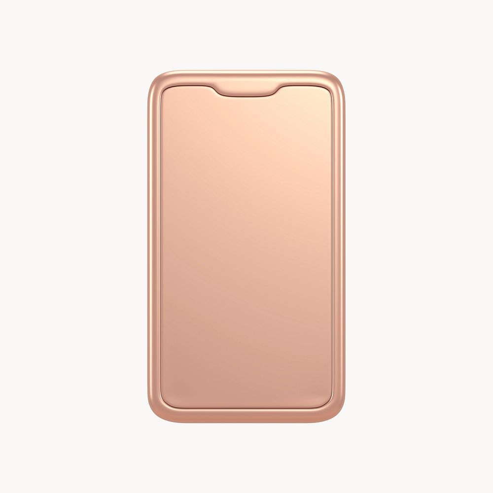 Smartphone icon, 3D rose gold design