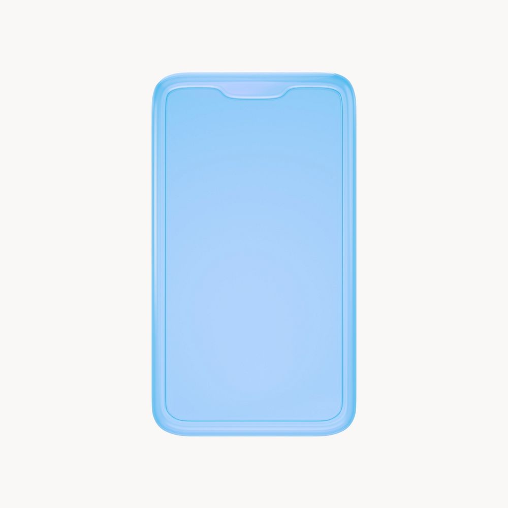 Smartphone icon, 3D transparent design