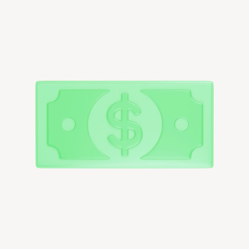 Money icon, 3D transparent design