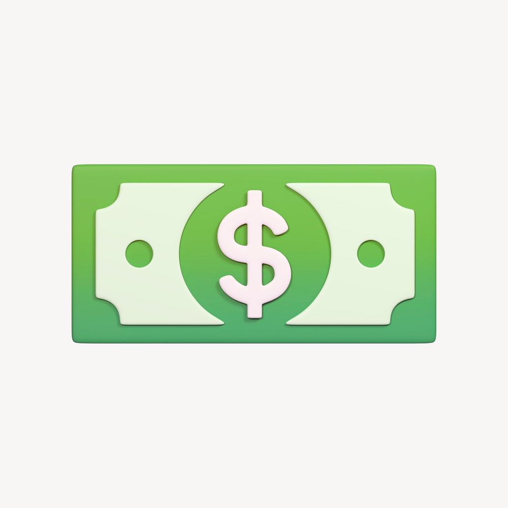 Money icon, 3D gradient design psd