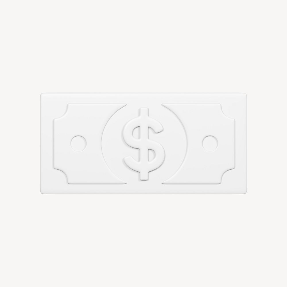 Money icon, 3D minimal illustration psd
