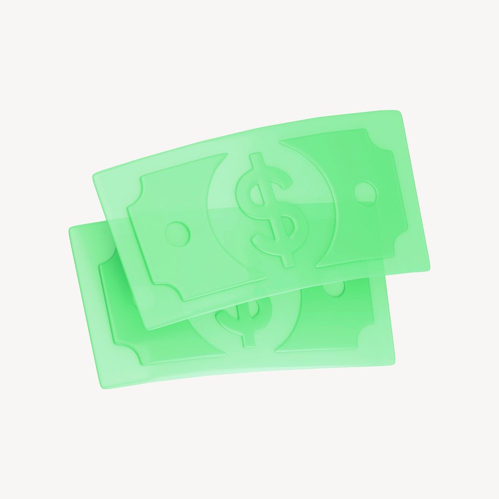Money icon, 3D transparent design