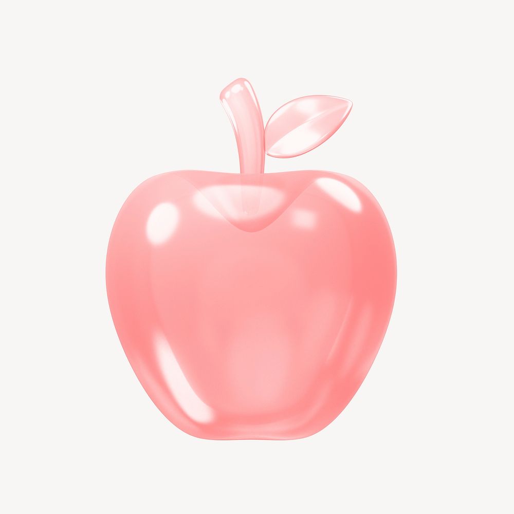 Apple icon, 3D transparent design psd