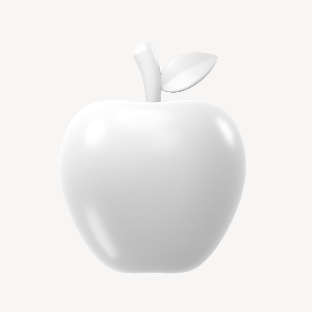 Apple icon, 3D minimal illustration