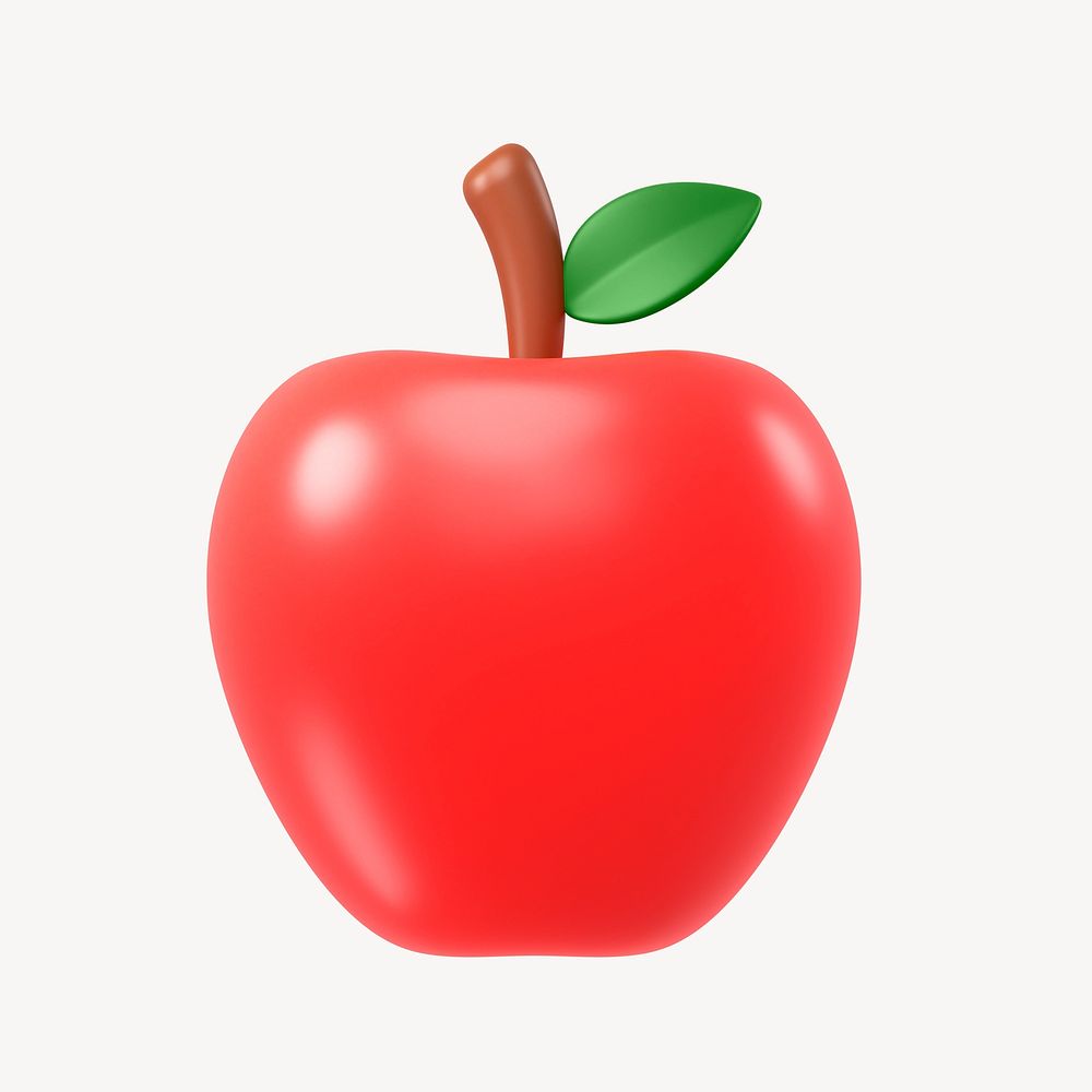 Apple icon, 3D rendering illustration
