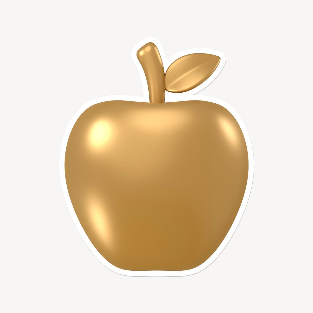 Gold apple, 3D white border design