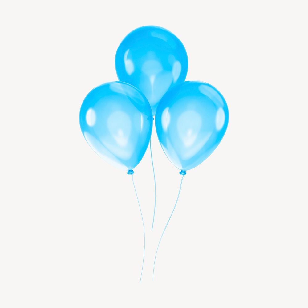 Party balloons icon, 3D transparent design psd