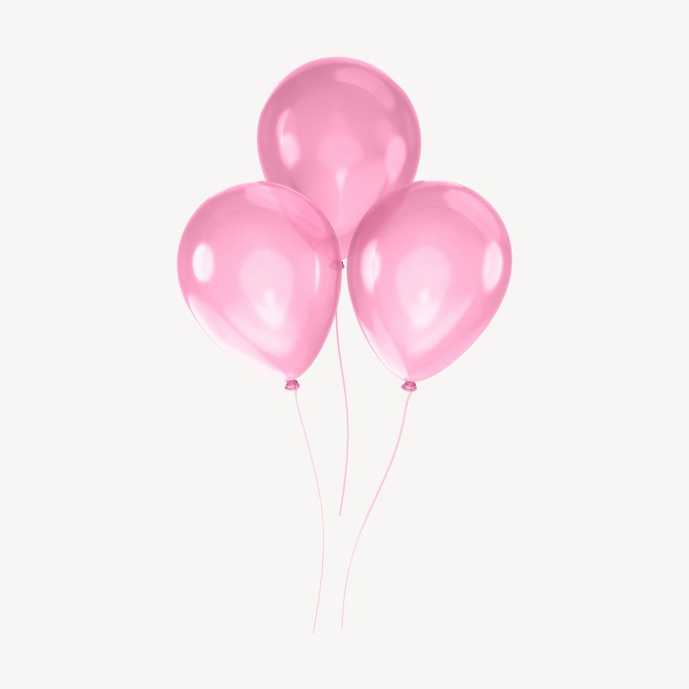 Party balloons icon, 3D transparent design