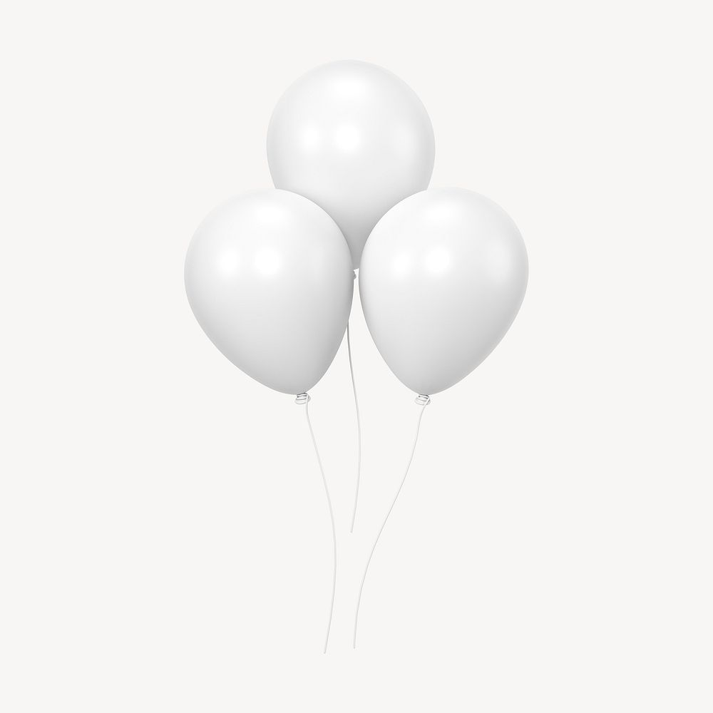 Party balloons icon, 3D minimal illustration