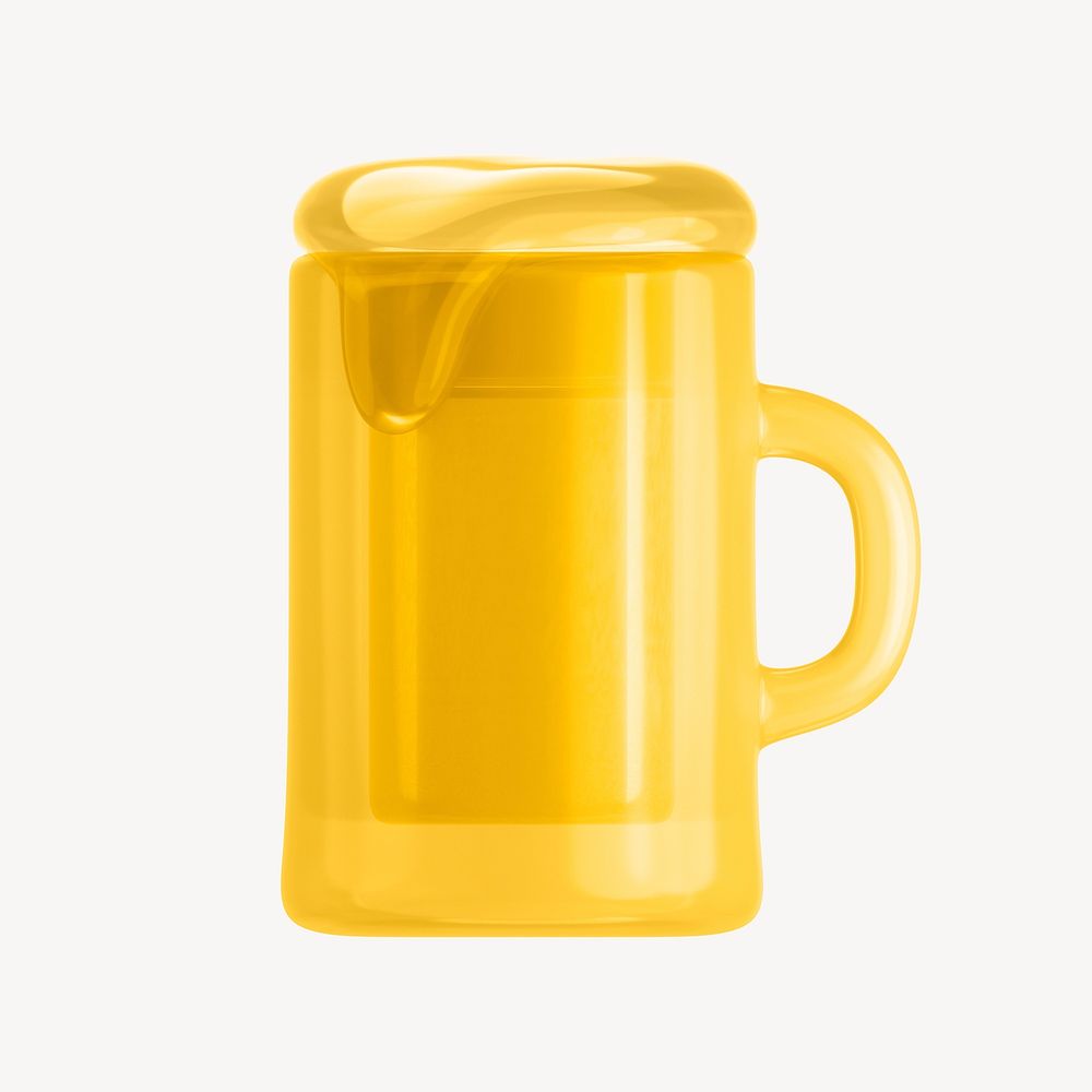 Beer glass icon, 3D transparent design psd