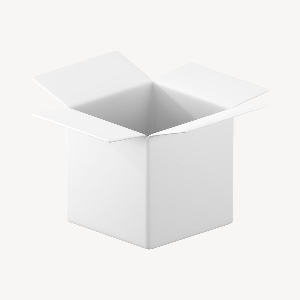 Open box icon, 3D minimal illustration psd