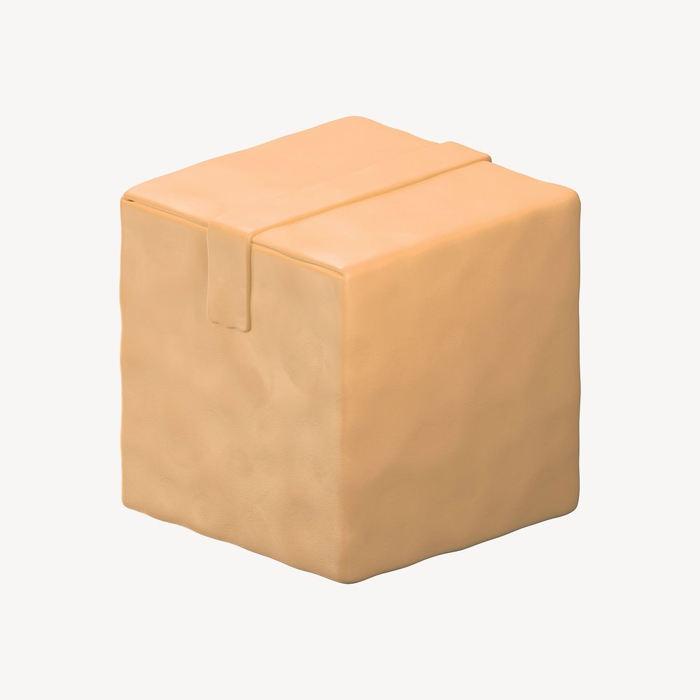 Seal box icon, 3D clay texture design psd