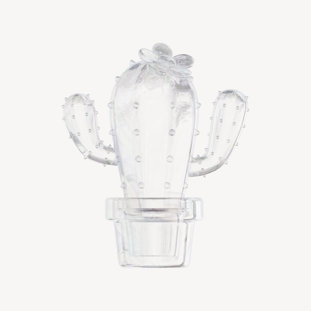 Cactus, 3D crystal glass