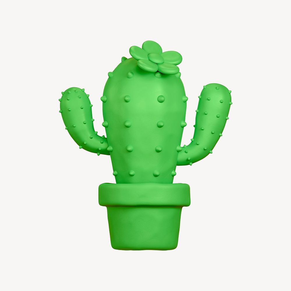 Cactus, 3D clay texture design