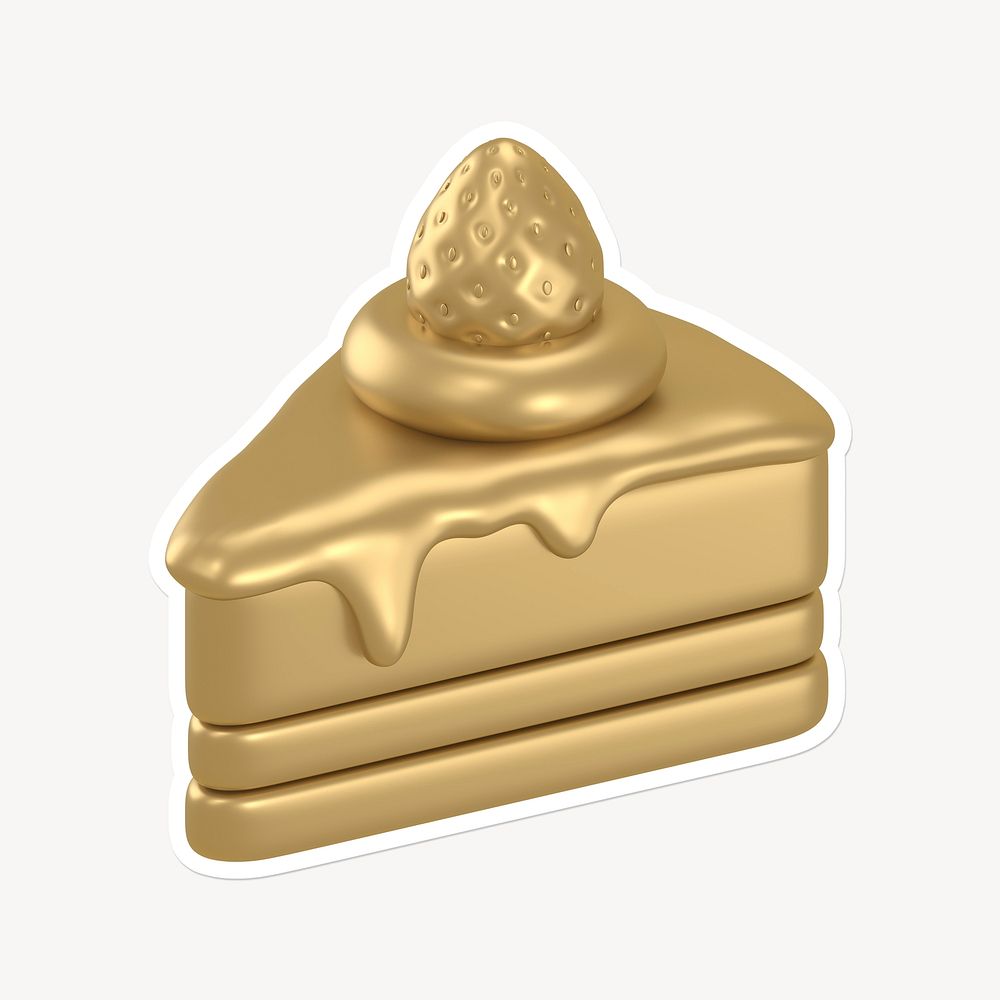 Gold cake, 3D white border design