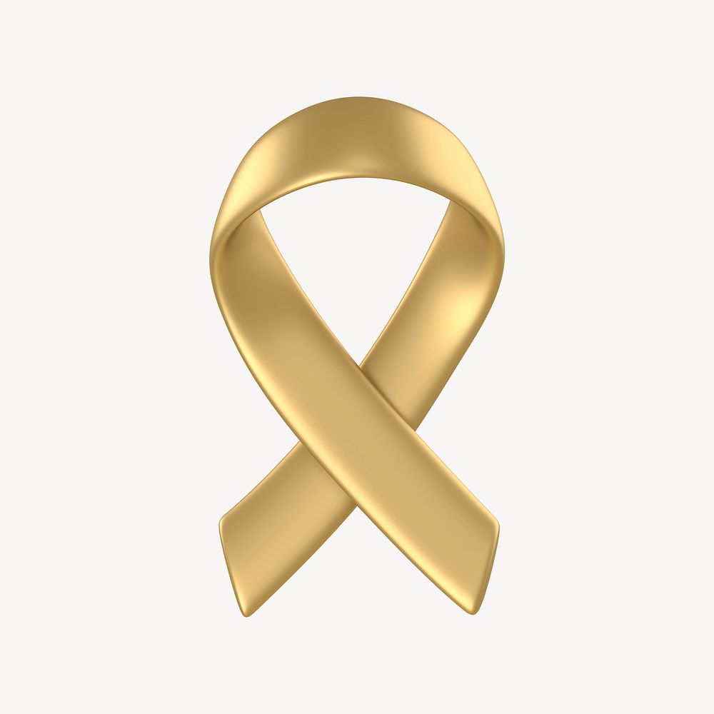 Ribbon icon, 3D gold design psd