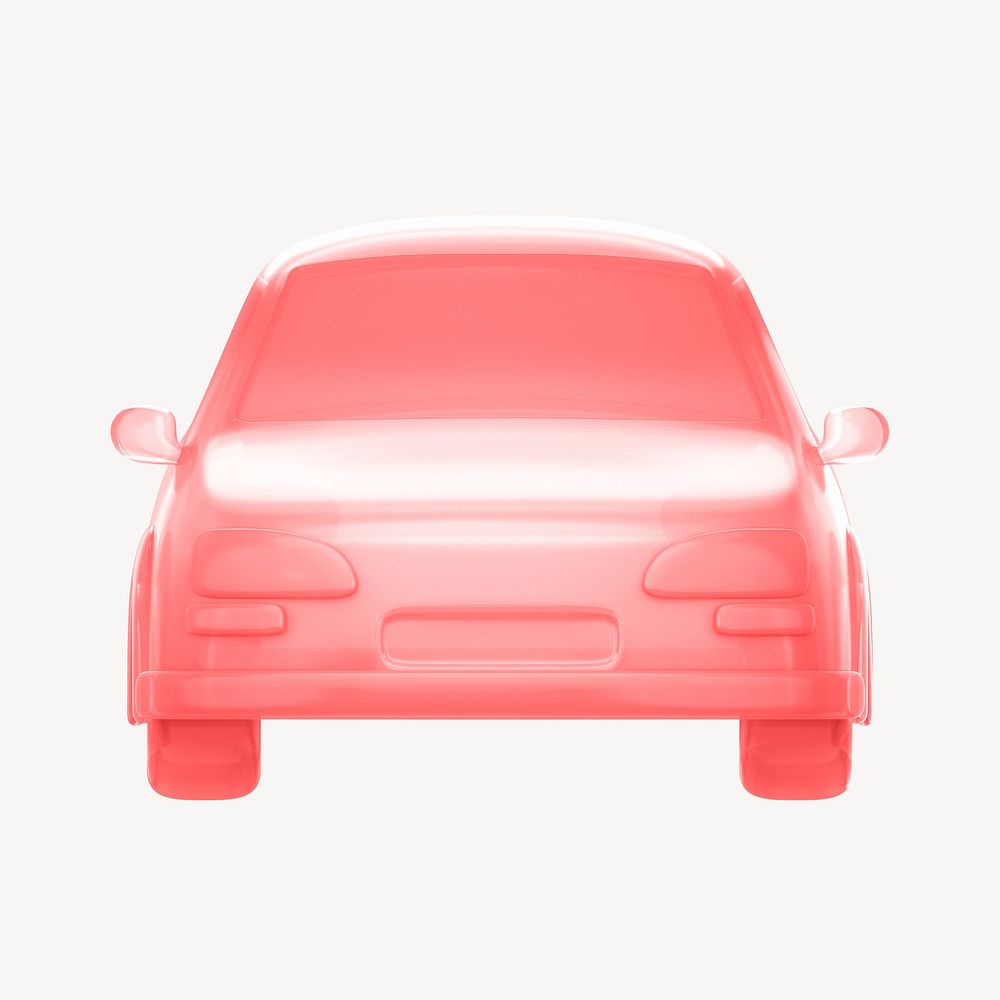 Car icon, 3D transparent design