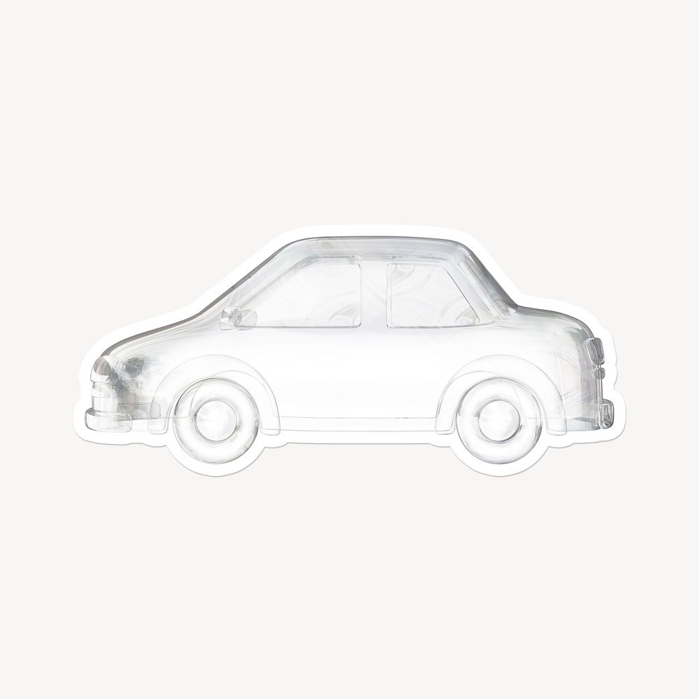 Car, vehicle, 3D glass, white border design