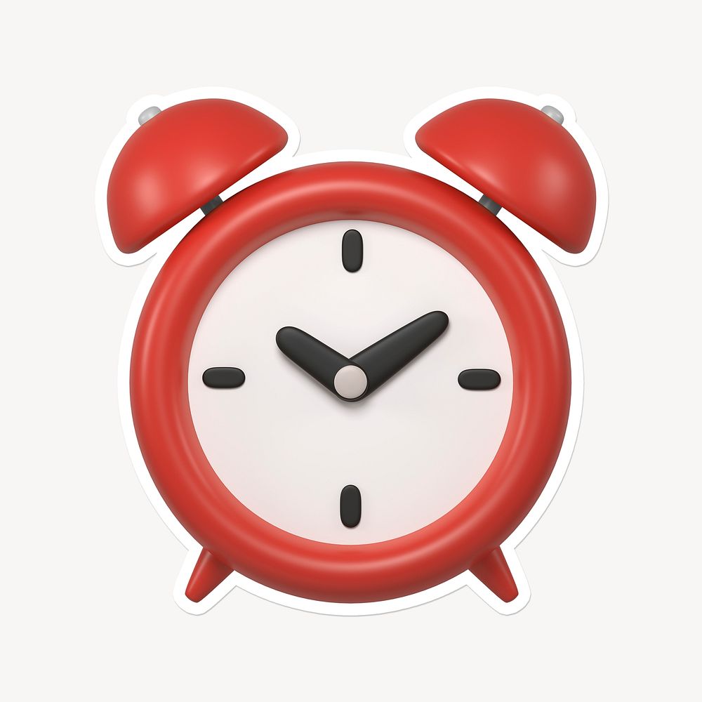 Red alarm clock, 3D white | Free Photo - rawpixel