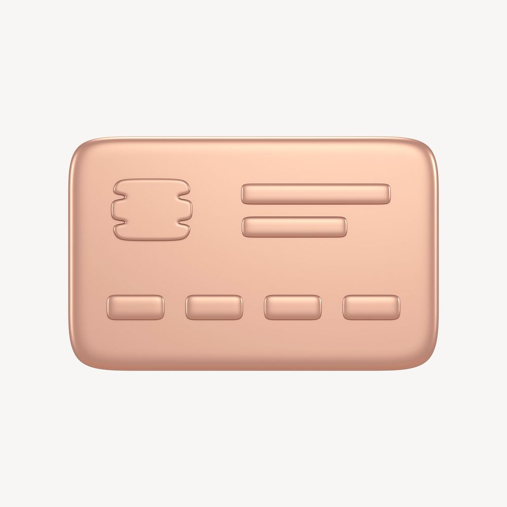 Credit card icon, 3D rose gold design