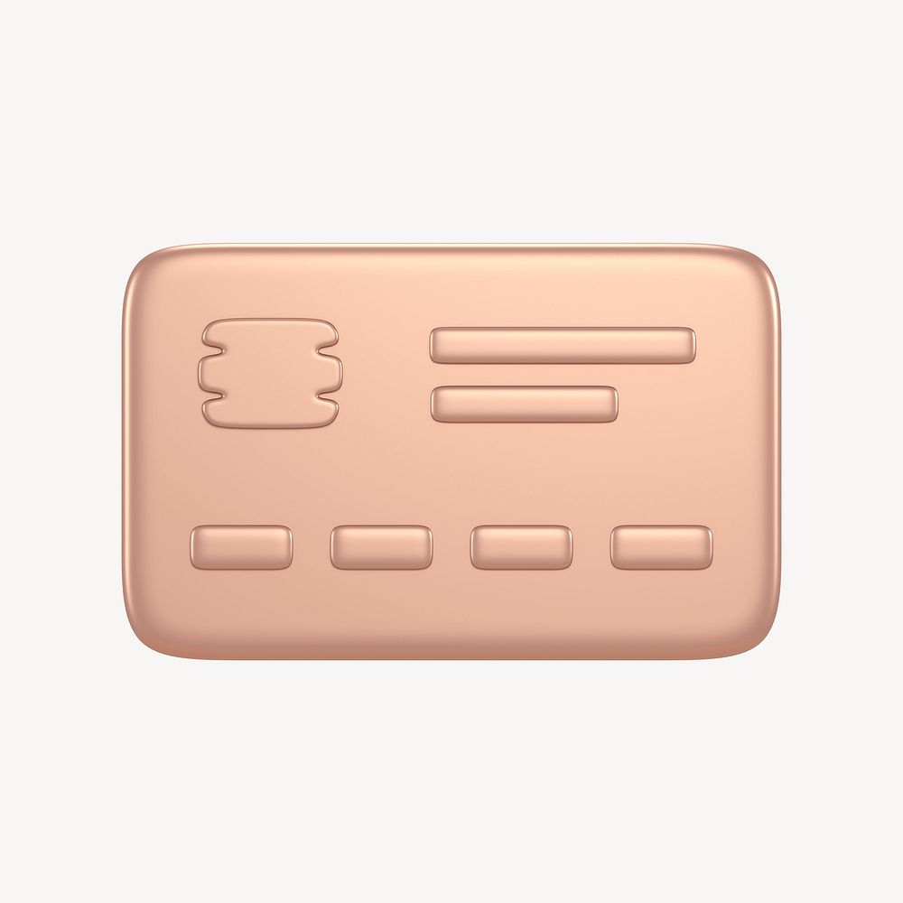 Credit card icon, 3D rose Free Icons Illustration rawpixel