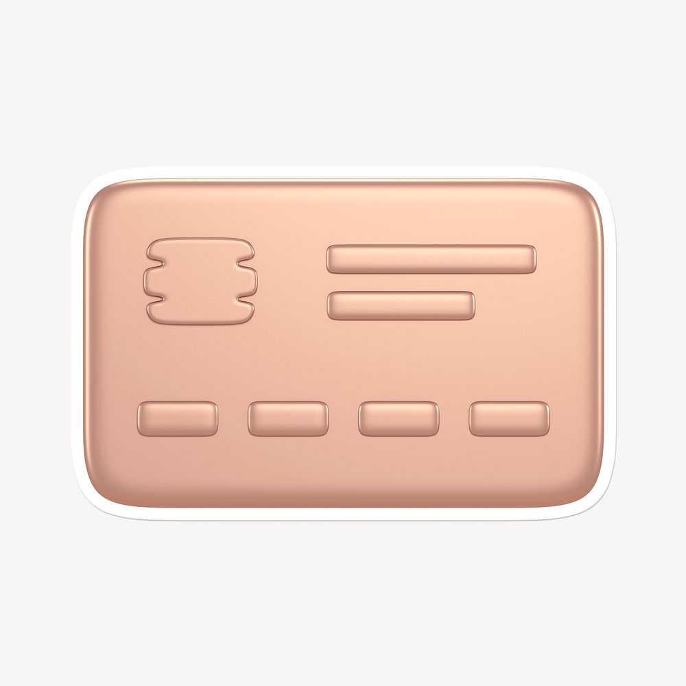 Credit card, 3D white border design