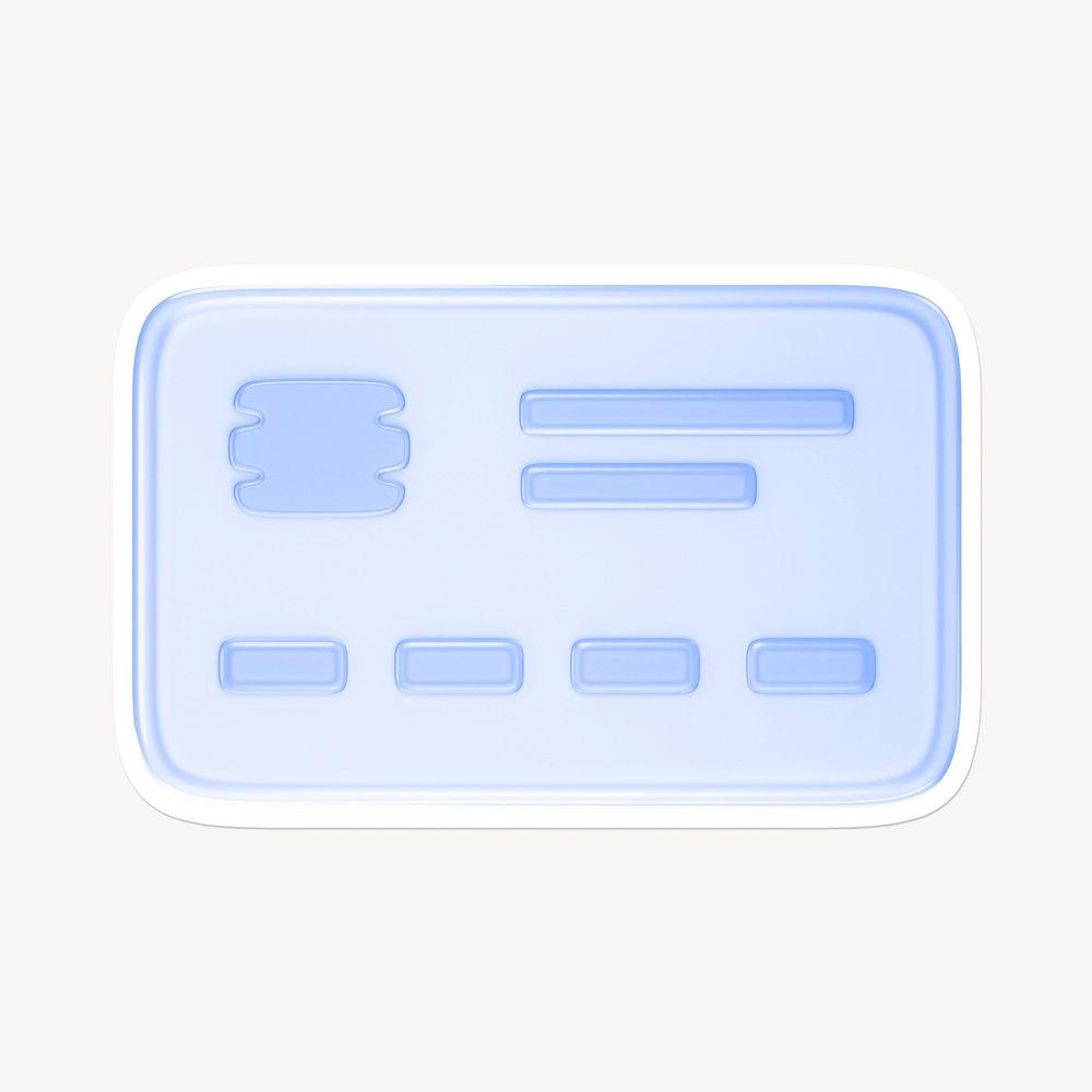 Credit card, 3D white border design
