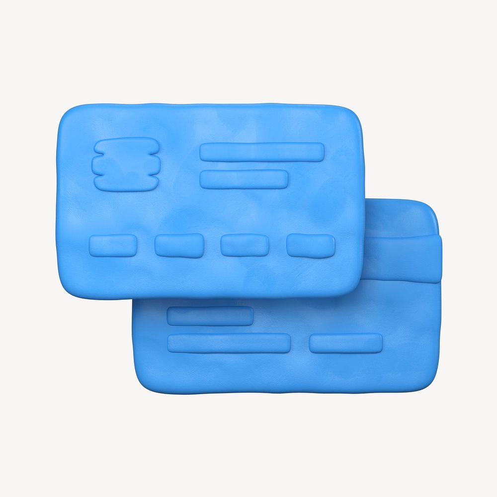 Credit card icon, 3D clay texture design psd