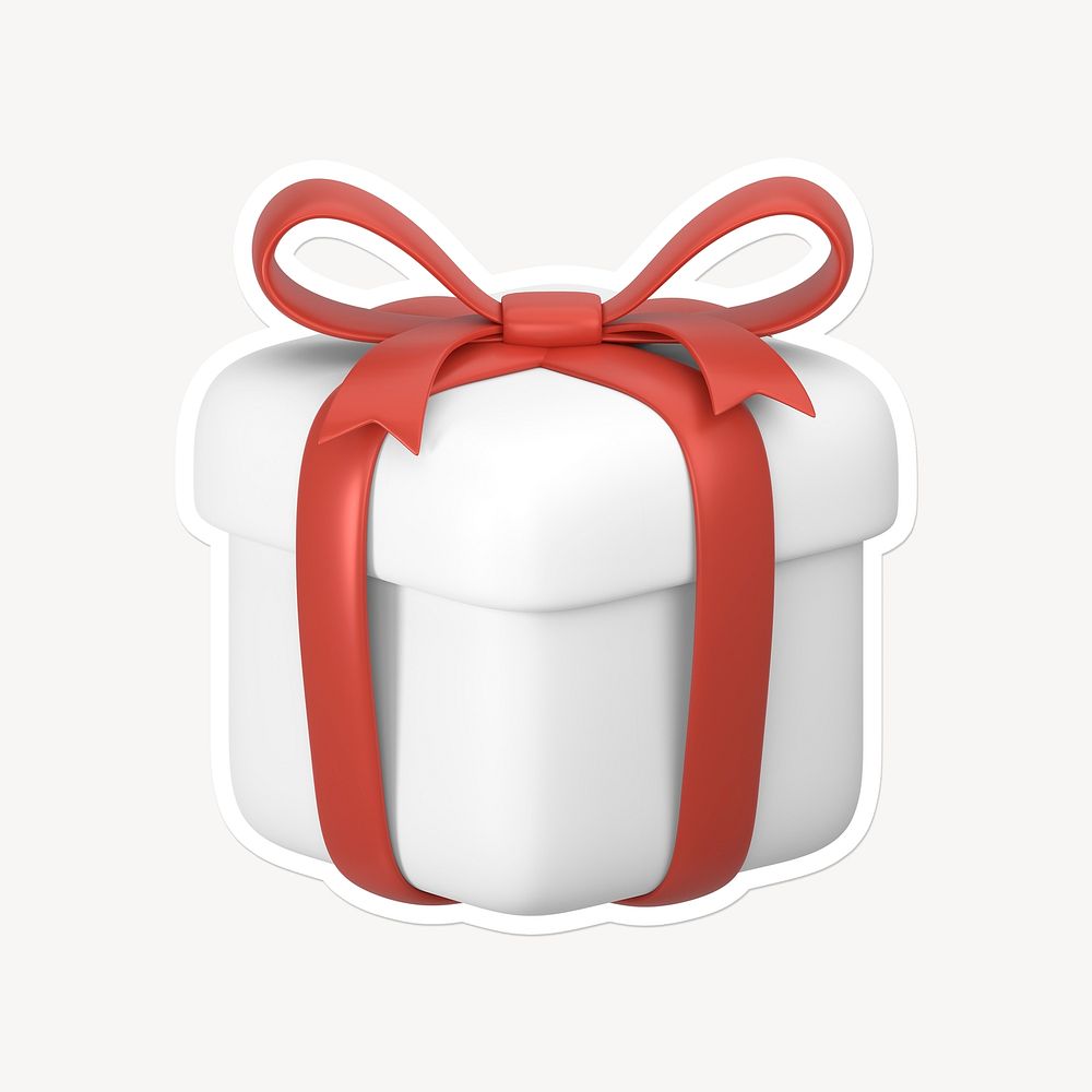 Gift box, 3D white border design