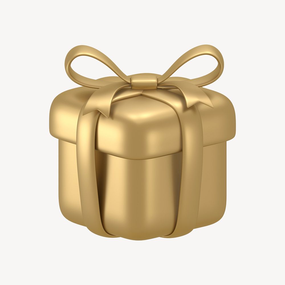 Gift, reward icon, 3D gold design