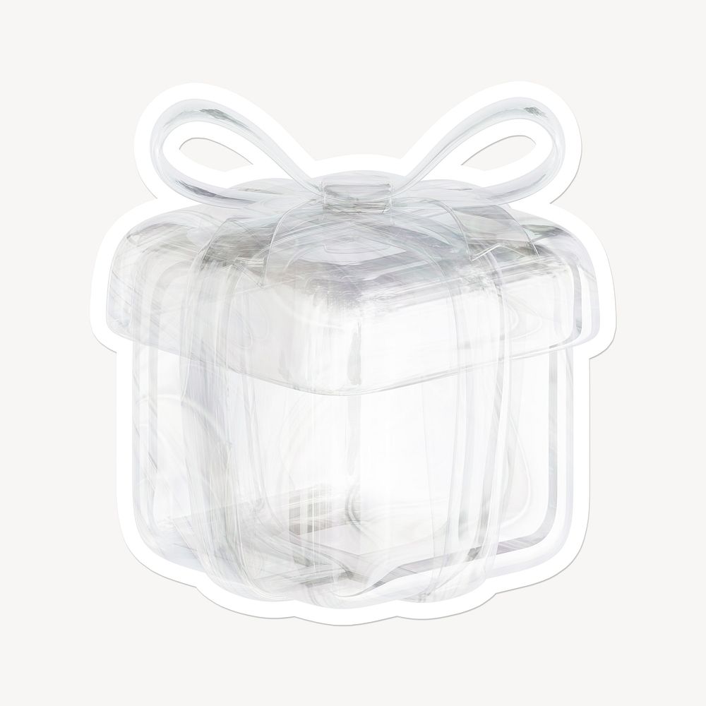 Gift box, 3D glass, white border design