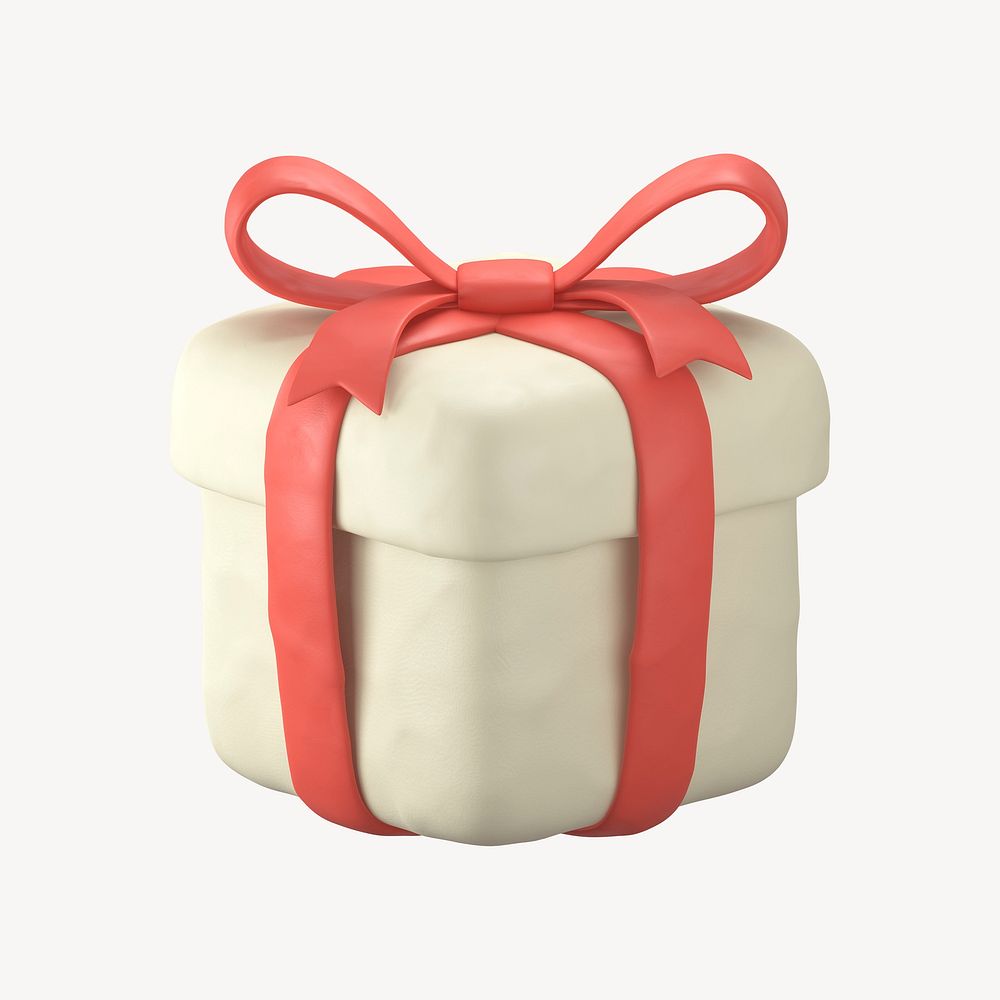 Gift, reward icon, 3D clay texture design