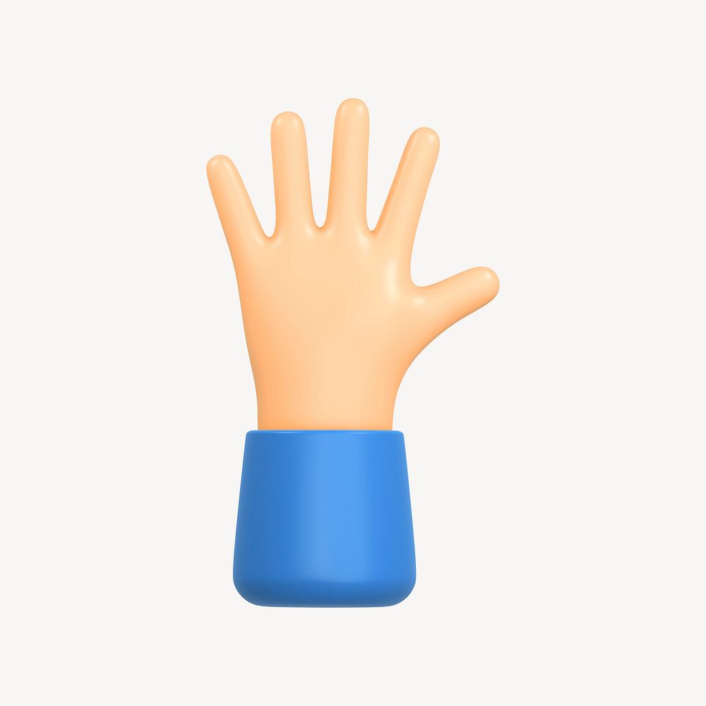Hand icon, 3D rendering illustration
