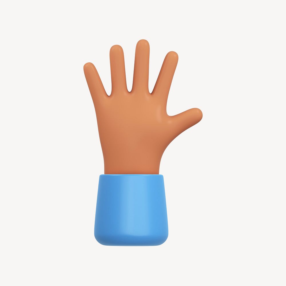 Tan hand icon, 3D rendering illustration psd
