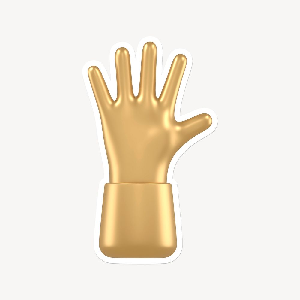 Gold hand, 3D white border design