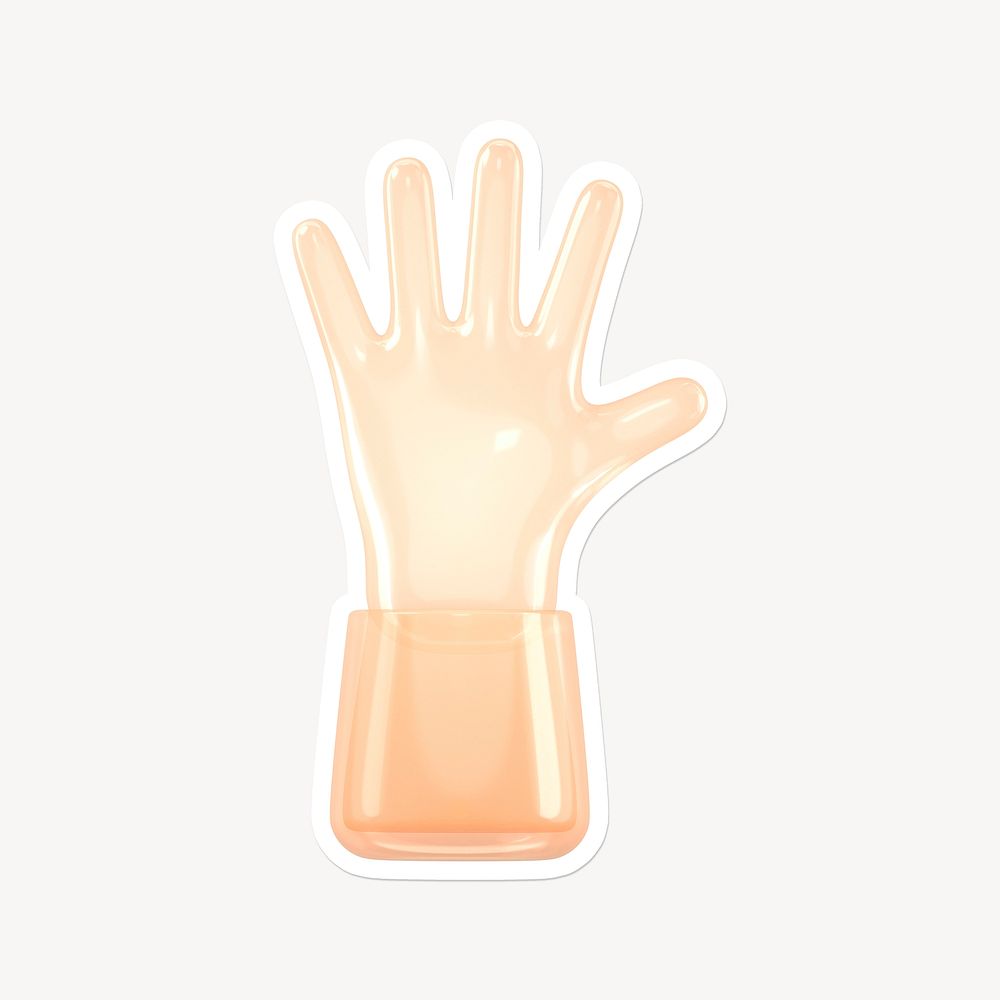Hand, palm, 3D white border design