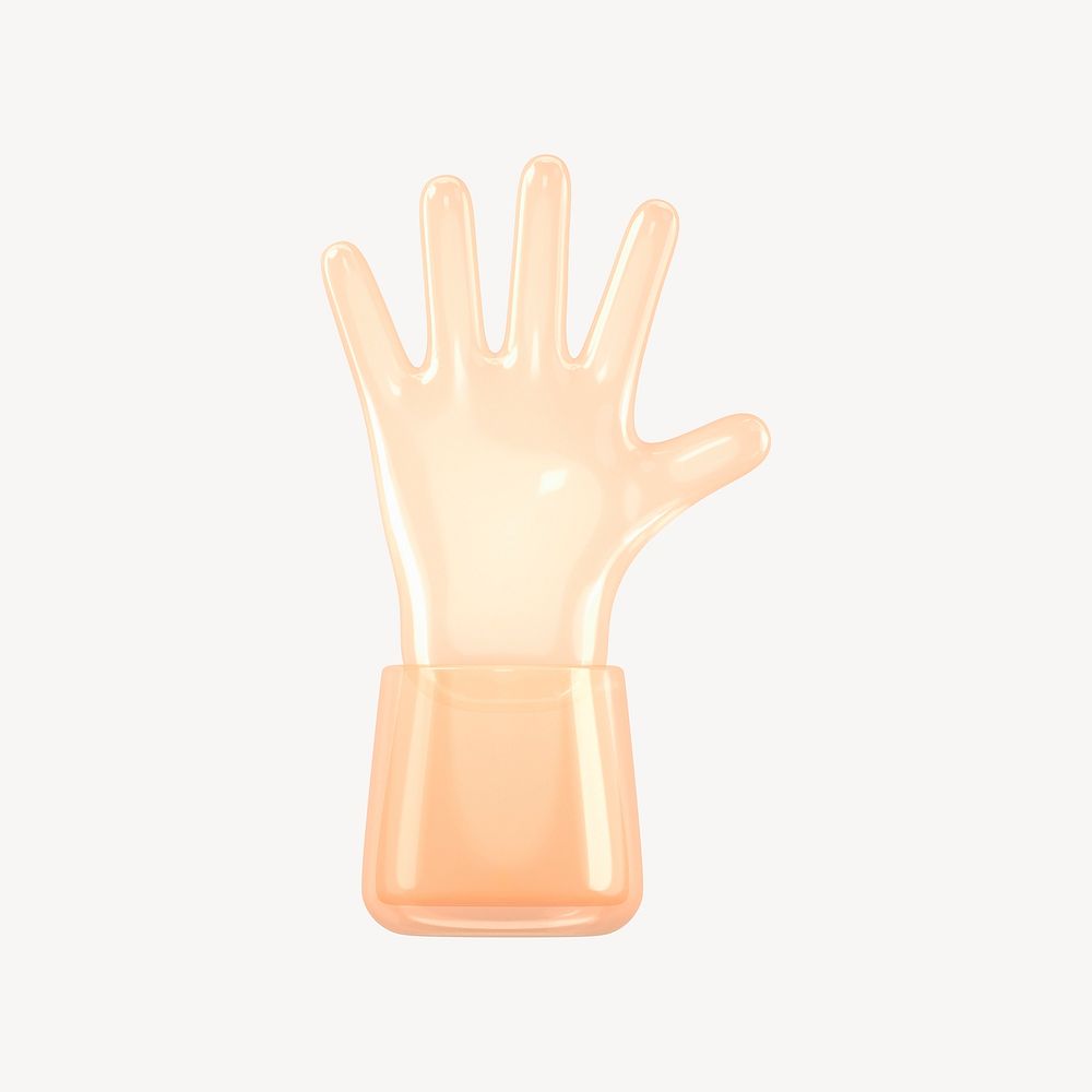Hand icon, 3D transparent design