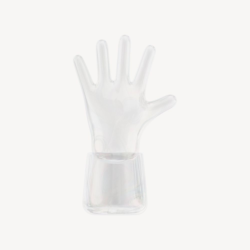Hand icon, 3D crystal glass