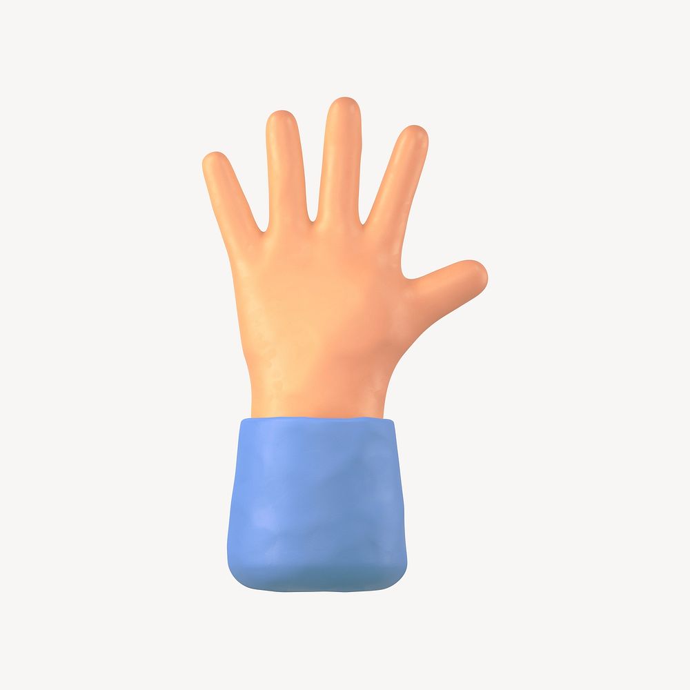 Hand icon, 3D clay texture design