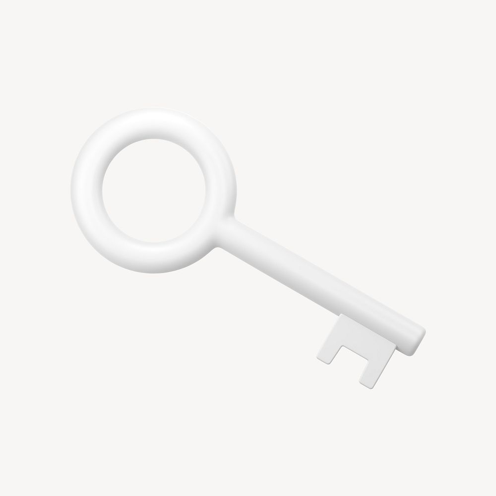 Key icon, 3D minimal illustration