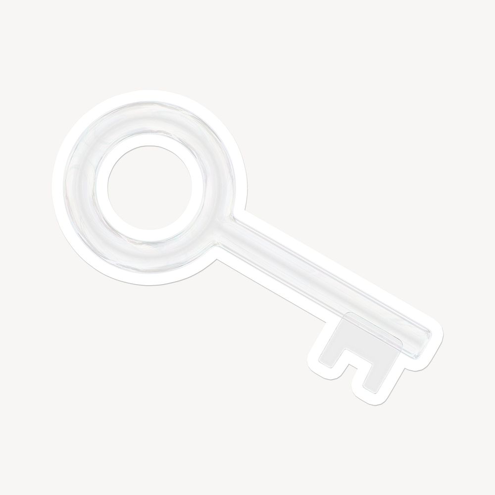 White key, 3D glass, white border design