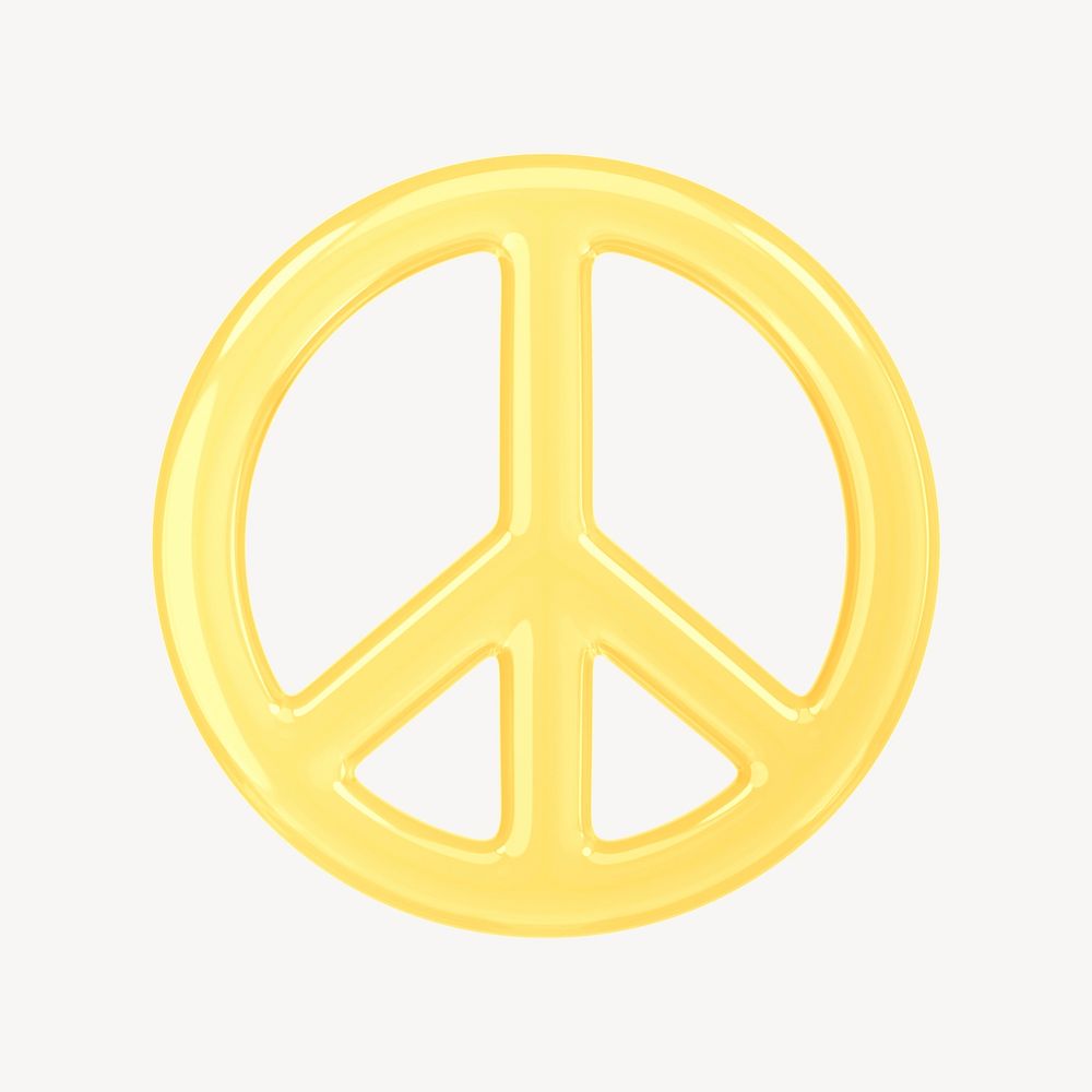 Peace icon, 3D transparent design psd