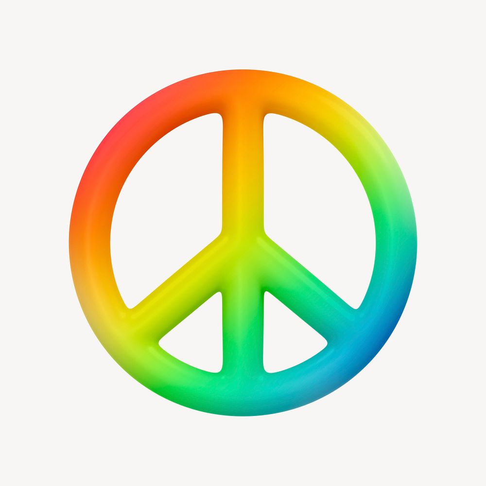 Peace icon, 3D gradient design psd