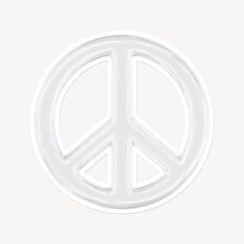 Peace symbol, 3D glass, white border design