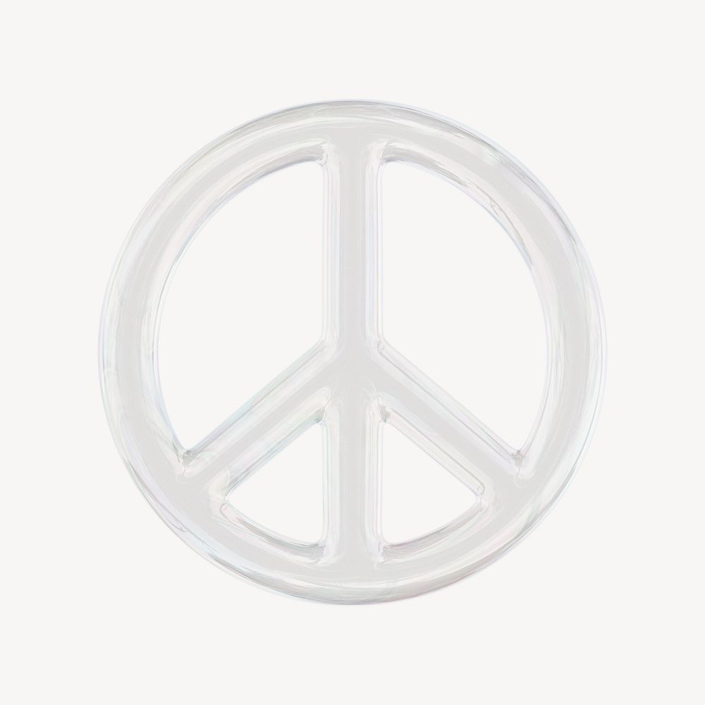 Peace icon, 3D crystal glass