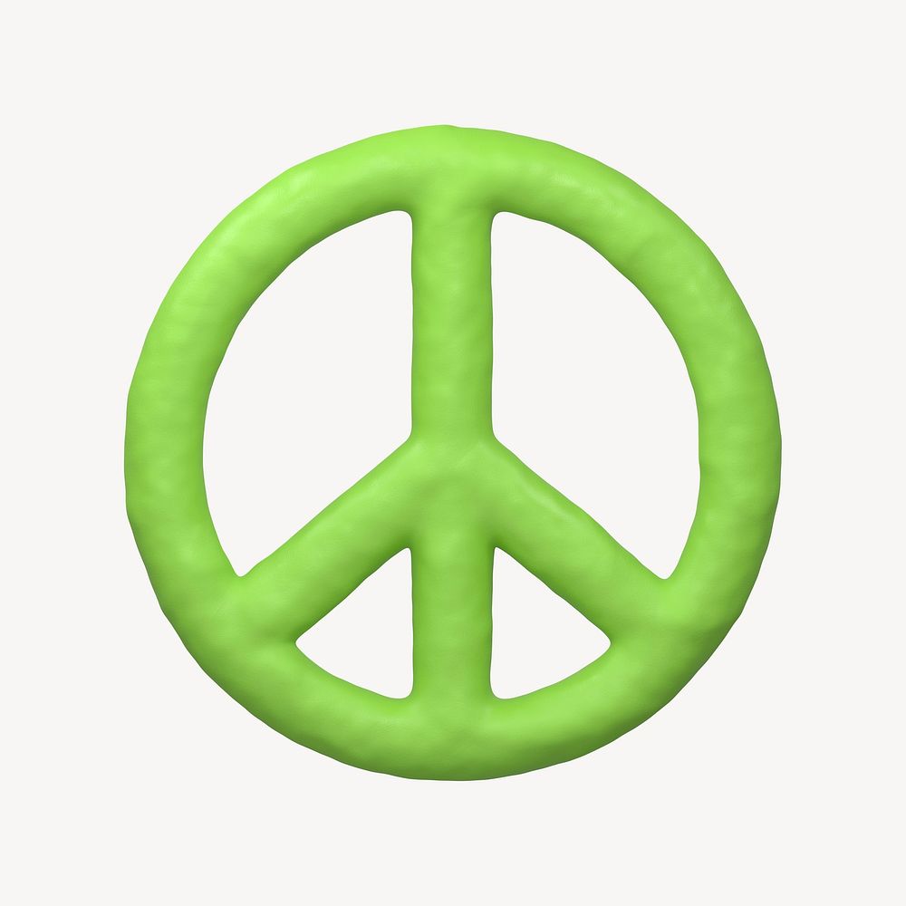 Peace icon, 3D clay texture design